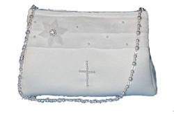 LadyMYP©Kommuniontasche Brautbeutel mit Perlen in Kreuzform Blüte & Strass für Hochzeit Kommunion weiß/Ivory NEU (weiß) von LadyMYP