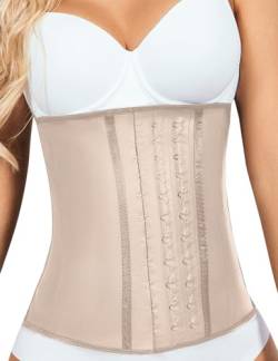 Lady Slim Fajas Colombianas Reductoras Y Moldeadoras para Mujer Unterbrust Latex Taillentrainer Sanduhr Body Shaper für Frauen, Beige, Small von LadySlim by NuvoFit