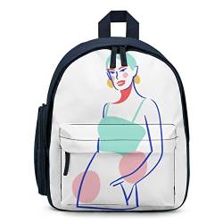Mode Rucksack für Mädchen Jungen Kleine Kinderrucksack Leichte Schulrucksack Einfache Schultasche Linie Frauen von LafalPer
