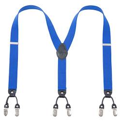 Lafayon Herren Hosenträger Hosenträger Für Männer 6 Schnallen Y Zurück Striped Heavy Duty Männer Hosenträger Durable Elastische Verstellbare Hosenträger Starke Metall Clips (Blau2) von Lafayon