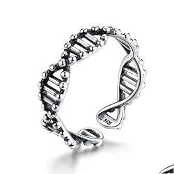 Lafeil DNA Ring Chemie Ring Molekül Ring 925 Silber Offenen Finger Verstellbare Modeschmuck Geburtstag Geschenk von Lafeil
