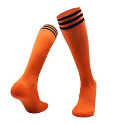 LahAd KompressionsstrüMpfe KompressionsstrüMpfe Herren KniestrüMpfe Fussball Socken MäNner Fussball Stutzen Kinder Schienbeinschoner Pro Outdoor-Sportarten orange,Medium von LahAd