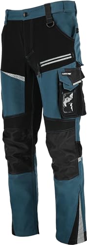 Lahti PRO Herren Arbeitshosen Männer Lang Hose mit 13 Multifunktionstaschen | Größe: M | Farbe: Türkis | Berufsbekleidung Bundhose Stretch Arbeitskleidung | 35% Baumwolle 65% Polyester 270g/m2 von Lahti PRO