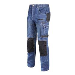 Lahti PRO Herren Jeans Cargo Herren-Arbeitshose Shorts | Größe: S | Farbe: Blau | Arbeitshose für Männer | Stretch Arbeitshosen | Hose aus Baumwolle | EN ISO 13688 | mit Werkzeug-Taschen von Lahti PRO