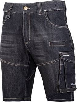 Lahti PRO Herren Jeans Cargo Herren-Arbeitsshorts Shorts | Größe: 2XL | Farbe: Schwarz | Arbeitshose Sommer für Männer | Kurze Arbeitshosen | Hose aus Baumwolle | EN ISO 13688 | mit Werkzeug-Taschen von Lahti PRO