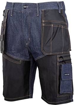 Lahti PRO Herren Jeans Cargo Herren-Arbeitsshorts Shorts | Größe: L | Farbe: Blau | Arbeitshose Sommer für Männer | Kurze Arbeitshosen | Hose aus Baumwolle | EN ISO 13688 | mit Werkzeug-Taschen von Lahti PRO