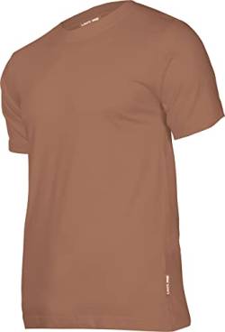 Lahti PRO Herren T-Shirt | R-Neck | Größe: L | Farbe: Braun | Baumwolle Stretch Rundhalsausschnitt Regular Slim Fit Casual Top Kurzarm Tshirt von Lahti PRO