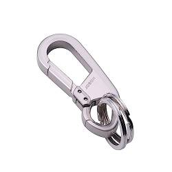 Lahviuu Karabiner Schlüsselanhänger,1 pcs Auto Karabiner Schlüsselring, Schnellverschluss Schlüsselbund Schlüssel Organizer, Schwerlast Schlüsselorganzizer Silber von Lahviuu