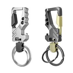 Lahviuu Schlüsselanhänger,2 Stück Flaschenöffner Schlüsselbund Auto Karabiner Schlüsselanhänger Schlüsselring Verschluss Schlüsselbund,Multitool Schwerlast Keychain für Herren und Damen von Lahviuu