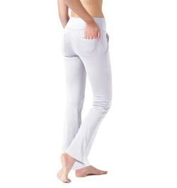 LaiEr Damen Yogahose, Fitness Hosen, Home Casual Hosen mit 4 Taschen, Hohe Taille Arbeitshose, 4-Wege elastische Enge Bauchhose Lange Schlaghose(L) von LaiEr