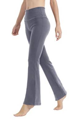 LaiEr Yogahose für Damen, Bauchkontrolle, Workout, Bootleg-Hose, hohe Taille, 4-Wege-Stretch-Hose mit Innentaschen(Light Grey,X-Large) von LaiEr