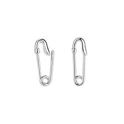 Laimons Damen-Creole Ohrstecker Sicherheitsnadel klein 15 X 4mm Glanz aus Sterling Silber 925 (Silber) von Laimons