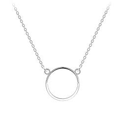 Laimons Damen Halskette Anhänger Kreis offen rund 15mm Design und Kette 45cm Sterling Silber 925 von Laimons