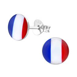 Laimons Damen-Ohrstecker Damenschmuck Frankreich Flagge Design Platte Sterling Silber 925 von Laimons