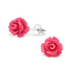 Laimons Damen-Ohrstecker Damenschmuck Rose Blume Dunkel Pink Sterling Silber 925 von Laimons