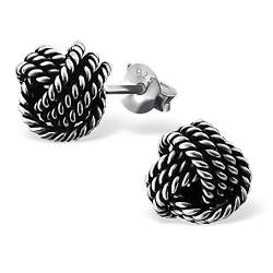 Laimons Damen-Ohrstecker Knoten oxidiert groß Sterling Silber 925 von Laimons