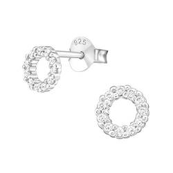 Laimons Damen-Ohrstecker Ohrringe Damenschmuck Kreis rund offen 6mm glanz Zirkonia Sterling Silber 925 von Laimons