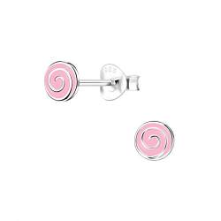 Laimons Damen-Ohrstecker Ohrringe Spirale 6mm rosa Sterling Silber 925 von Laimons