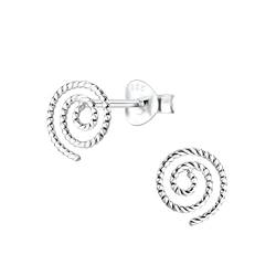 Laimons Damen-Ohrstecker Spirale gedreht Glanz Matt aus Sterling Silber 925 von Laimons