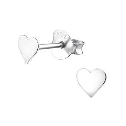 Laimons Frauen Damen-Ohrstecker Ohrringe Damenschmuck Herz Herzchen glanz flach klein 4mm Sterling Silber 925 von Laimons