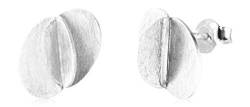 Laimons Frauen Damen-Ohrstecker Ohrringe Design Blume oval matt glanz gebürstet 15mm aus Sterling Silber 925 von Laimons