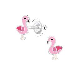Laimons Kinder Mädchen-Ohrstecker Flamingo Vogel 10mm rosa mit Verschluss zum drehen aus Sterling Silber 925 von Laimons
