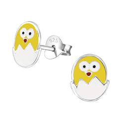 Laimons Mädchen Kids Kinder-Ohrstecker Ohrringe Kinderschmuck Eule Vogel Küken Gelb im Ei aus Sterling Silber 925 von Laimons