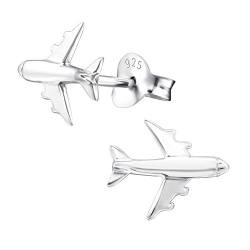 Laimons Mädchen Kids Kinder-Ohrstecker Ohrringe Kinderschmuck Flugzeug in Glanz aus Sterling Silber 925 von Laimons