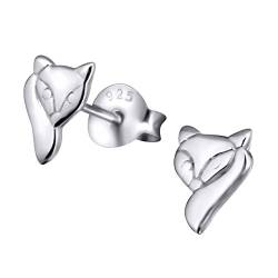 Laimons Mädchen Kids Kinder-Ohrstecker Ohrringe Kinderschmuck Fuchs Kopf Füchschen Rotfuchs Tier Waldbewohner glanz aus Sterling Silber 925 von Laimons