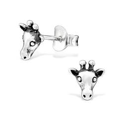 Laimons Mädchen Kids Kinder-Ohrstecker Ohrringe Kinderschmuck Giraffe Kopf oxidiert glanz aus Sterling Silber 925 von Laimons