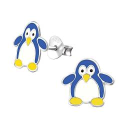 Laimons Mädchen Kids Kinder-Ohrstecker Ohrringe Kinderschmuck Pinguin Vogel Seevogel blau weiß aus Sterling Silber 925 von Laimons