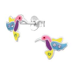 Laimons Mädchen Kids Kinder-Ohrstecker Ohrringe Kinderschmuck Vogel glanz Colibri 12mm Grün,Pink,Rosa Glitzer Sterling Silber 925 von Laimons