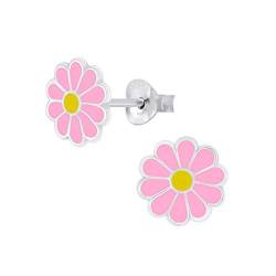 Laimons Mädchen-Ohrstecker Ohrringe Kinderschmuck Gänseblume Blume rosa gelb 8 mm aus Sterling Silber 925 von Laimons
