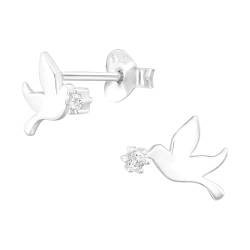 Laimons eleganter Vogel Ohrstecker aus 925er Sterlingsilber mit funkelnden Zirkonia (Silber) von Laimons