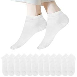 Lakpoau 12 Paar Sneaker Socken Damen 35-38 Füßlinge Sneakersocken Baumwolle Sportsocken Atmungsaktive Laufsocken Kurze Socken Mädchen Damen Sportsocken Weiß 2301 von Lakpoau