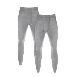 Lakpoau 2er Pack Herren Thermo Unterhose, Thermohosen Funktionsunterwäsche,Herren Lange Unterhose Long Johns,Lange Unterhose für Herren ZD1521 DGY S von Lakpoau