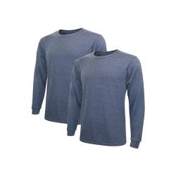 Lakpoau 2er Thermoshirt Herren Langarm Thermounterwäsche Oberteil Herren Thermo Unterhemd Innenfleece warmes Winter Unterwäsche Langarm Baumwolle BU L ZD1501 von Lakpoau