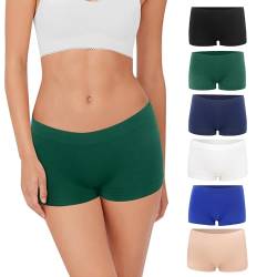 Lakpoau Damen Panties 6er Pack Damen Boxershorts Unterwäsche Hotpants Damen Unterhosen Radlerhose ohne Seitennähte Hipsters Unterhose Damen Pantys 6er 3908UN2 L/XL von Lakpoau