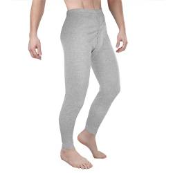 Lakpoau Herren Thermo Unterhose Lang Thermounterwäsche Hose Herren Unterhosen Warme Unterwäsche Thermounterhose Baumwolle Männer Skiunterwäsche Funktionsunterwäsche ZD1521 GY L von Lakpoau