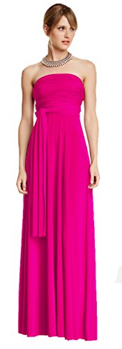 Infinity Kleid inklusive Bandeau Top Brautjungfernkleid Gr. 34-42 viele Farben Wickelkleid lang, 70 Verschiedene Wickelarten Brautkleid, Abendkleid Kleid lang Maxikleid (Pink, 1 (34-42)) von Lalia