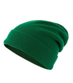 Lallier Unisex-Mütze aus 100% reinem Kashmir, gerippte Mütze mit Bündchen, warm, weich, mit Geschenkbox für Damen und Herren (Waldgrün) von Lallier