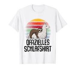 Offizielles Schlafshirt Pyjama Alpaka Lama Faultier Geschenk T-Shirt von Lama Alpaca Faultier Fun Geschenkidee Langschläfer