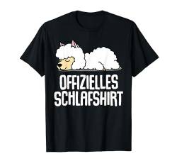 Offizielles Schlafshirt Pyjama Lama Alpaka Lustig Geschenk T-Shirt von Lama Alpaca Geschenkidee Langschläfer Faulenzer