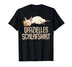 Offizielles Schlafshirt Pyjama Lama Alpaka Lustig Geschenk T-Shirt von Lama Alpaca Geschenkidee Langschläfer Faulenzer