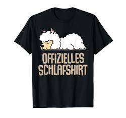 Offizielles Schlafshirt Pyjama Lama Alpaka Lustig Geschenk T-Shirt von Lama Alpaca Geschenkidee Langschläfer Faulenzer