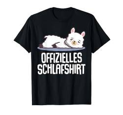 Offizielles Schlafshirt Pyjama Lama Alpaka Lustig Geschenk T-Shirt von Lama Alpaca Geschenkidee Langschläfer Faulenzer