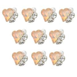 10 Stück/Set Nail Art Kurze Quadratische Nagel Herz Nagelkunst Strasssteine DIY Nagelkunst Dekoration Für Frauen Und Mädchen von Lamala