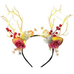 Festliches leuchtendes Stirnband Frohe Weihnachten Kopfschmuck Leuchtend Rentiergeweih Haar Hoop Urlaub Kopfschmuck Home Ornament Rentiergeweih Stirnband Weihnachten Kopfbedeckung von Lamala