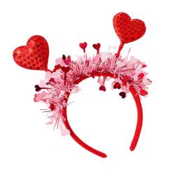 Herz Stirnband Für Damen Und Mädchen Haarband Für Bankett Haarband Glitzer Lametta Dekor Haarband Für Valentinstag Stirnband Glitzer Haar Accessoires Für Mädchen Glitzer Haar Accessoires von Lamala