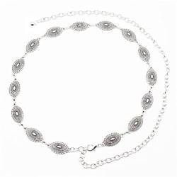 Lamala Damen-Taillenkette aus Metall verstellbar dekorativer Legierungsgürtel für Damen Taillengürtel für Kleider Gesamtlänge 41 Zoll/47 Zoll/53 Metall-Taillenkettengürtel für Damen Kleider von Lamala